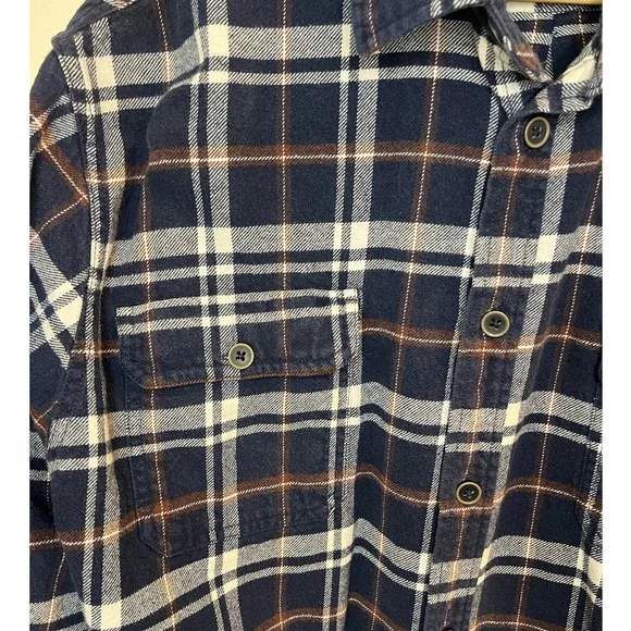 Jachs Blue & White Plaid Long Sleeve Button Up Thick Flannel Shirt Mens Size XXL - Picture 4 of 8